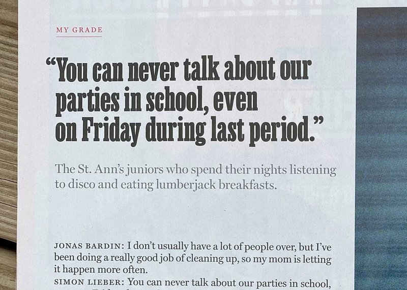 A close crop of a headline in the magazine New York