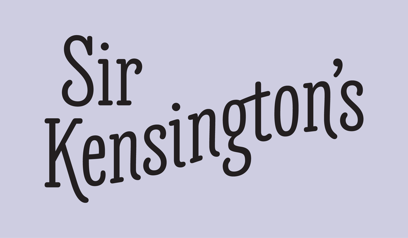 "Sir Kensington's" lettering with a different g swapped in