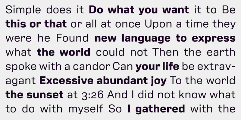 Sample text in the typeface Polymode
