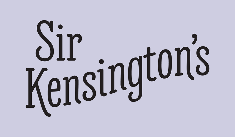 "Sir Kensington's" lettering with a different g swapped in