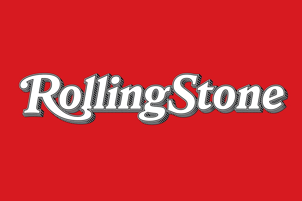 The new Rolling Stone magazine logo on a red background